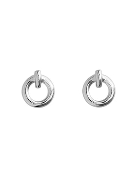 Aretes Cortos Circular Sofia Blum De Plata P925 Acabado Baño Rodio