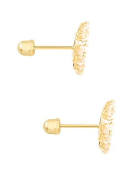 Broqueles de corazón Oro Angelus de oro con acabado brillante zirconia