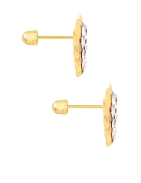 Broqueles de corazón Oro Angelus de oro con acabado brillante zirconia