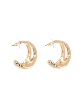 Aretes Nine West Teardrop Metal Gold con acabado brillante