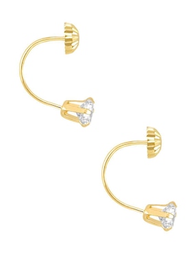 Broqueles Oro Angelus de oro con acabado brillante zirconia