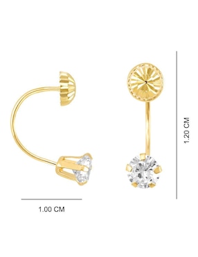 Broqueles Oro Angelus de oro con acabado brillante zirconia
