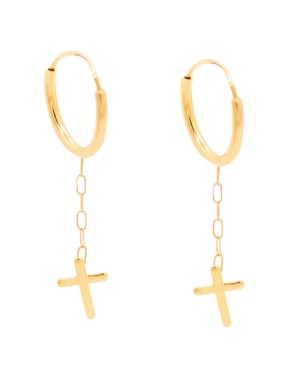 Arracadas de cruz Oro Angelus de oro con acabado brillante