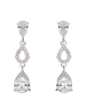 Aretes Largos De Gota Napier Social CZ Ears N2 Acabado Brillante Zirconia