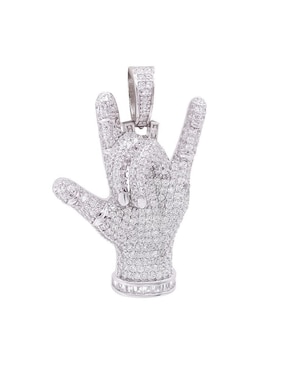 Dije De Mano Oro Angelus De Plata P925 Zirconia