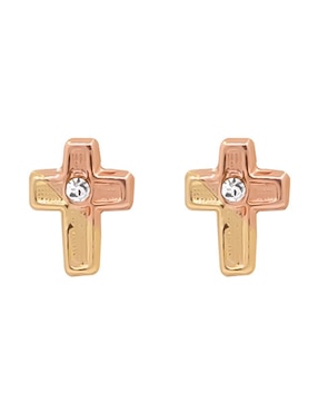 Broqueles De Cruz Oro Angelus De Oro 14 K Acabado Brillante Zirconia