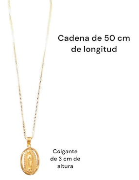 Collar con dije virgen de guadalupe Maria Almudena 18 K