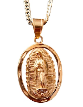 Collar con dije virgen de guadalupe Maria Almudena 18 K