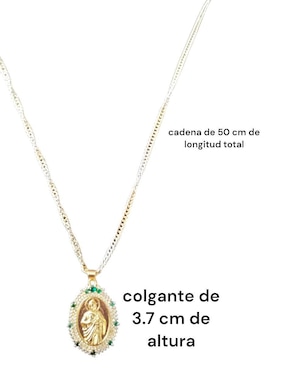 Collar con dije san judas tadeo Maria Almudena 18 K