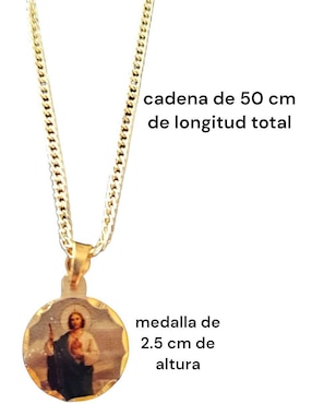 Collar con dije san judas tadeo Maria Almudena 18 K