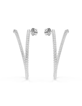 Aretes Largos Swarovski Dextera De Cristal Acabado Pulido