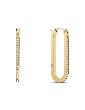 Aretes Cortos Tommy Hilfiger Acabado Brillante Cristal