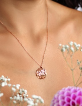 Collar con dije de flor Anante Dalia de plata P 925