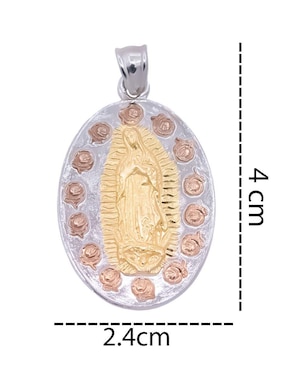 Dije ovalada Oro Angelus virgen de guadalupe