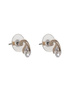 Aretes circulares Givenchy Basic Gold con acabado brillante cristal