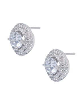 Aretes circulares Westies con acabado brillante zirconia