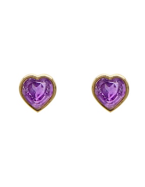 Broqueles de corazón Emanuel Ungaro con acabado brillante amatista