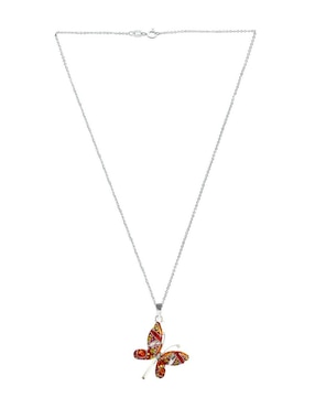 Aretes y collar de mariposa Zvezda Mariposa de plata P925 cristal