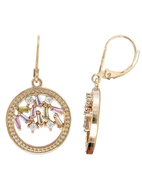 Aretes y collar circular Horoz zirconia