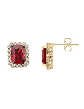 Aretes y collar rectangular Horoz zirconia