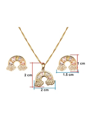 Aretes y collar de arcoíris Horoz