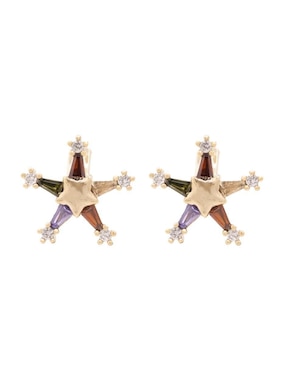 Aretes de estrella Oro Angelus con acabado brillante zirconia