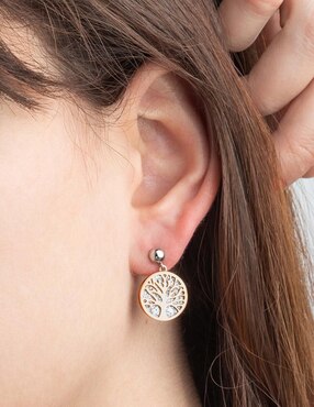 Aretes cortos Lotus Style Rainbow acabado brillante