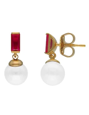 Aretes de esfera Majorica Selene de plata P 925 con acabado lustre perla