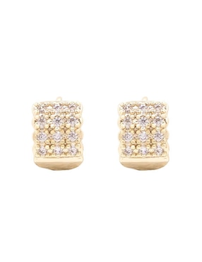 Aretes Huggies Circulares Oro Angelus Acabado Brillante Zirconia