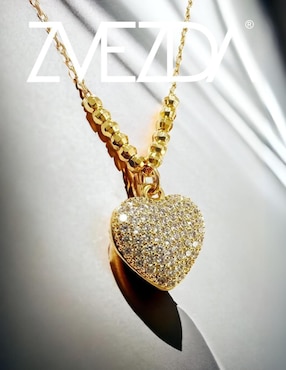 Collar de corazón Zvezda de baño de oro 18 K