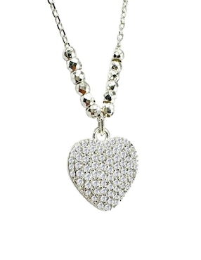 Collar De Corazón Zvezda De Plata P 925