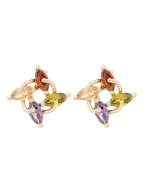 Aretes Oro Angelus con acabado brillante zirconia