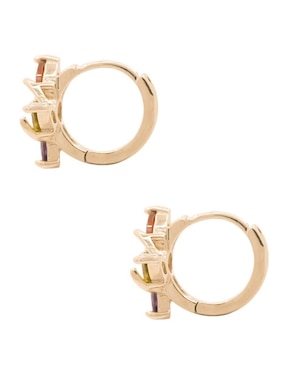 Aretes Oro Angelus con acabado brillante zirconia