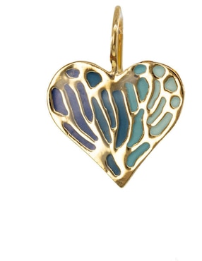 Aretes de corazón Mayfer Joyería Ablime con acabado esmaltado