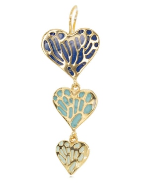Aretes de corazón Mayfer Joyería con acabado esmaltado