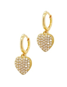 Aretes y collar de corazón Zvezda 18 K circonita