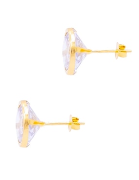 Broqueles redondos Oro Angelus de oro con acabado pavé zirconia