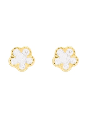 Broqueles De Flor Oro Angelus De Oro Amarillo 10 K Zirconia