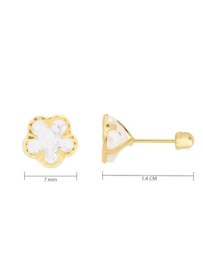 Broqueles de flor Oro Angelus de oro con acabado brillante zirconia