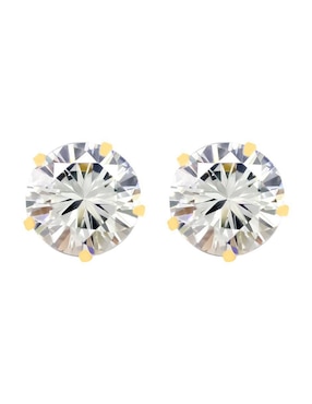 Broqueles circulares Oro Angelus de oro con acabado brillante zirconia