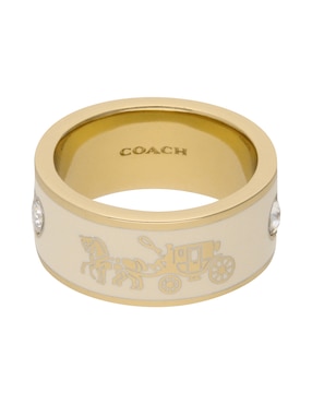 Anillo Coach Chalk Enamel Cristal