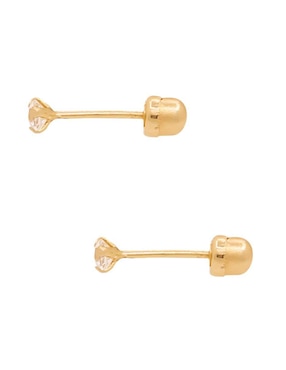Broqueles redondos Oro Angelus de oro con acabado pavé zirconia