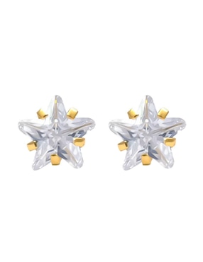 Broqueles De Estrella Oro Angelus De Oro 14 K Acabado Pavé Zirconia