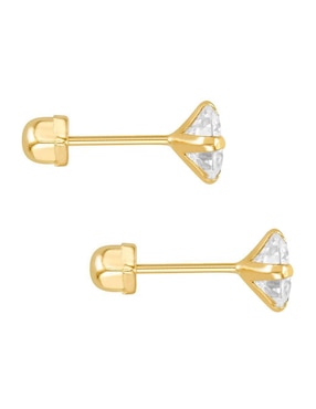 Broqueles circulares Oro Angelus de oro con acabado brillante zirconia