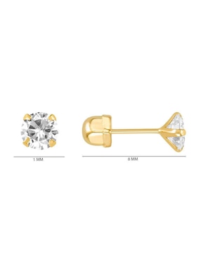 Broqueles circulares Oro Angelus de oro con acabado brillante zirconia
