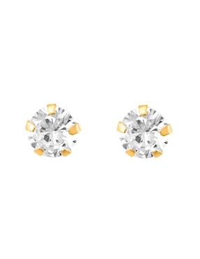 Broqueles circulares Oro Angelus de oro con acabado brillante zirconia