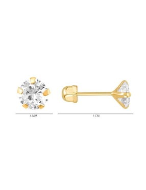 Broqueles circulares Oro Angelus de oro con acabado brillante zirconia