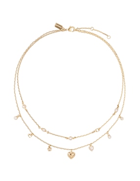 Collar de varios hilos de corazón Coach Horse & Carriage With Pearls