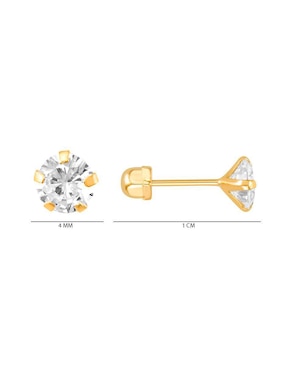 Broqueles redondos Oro Angelus de oro con acabado brillante zirconia