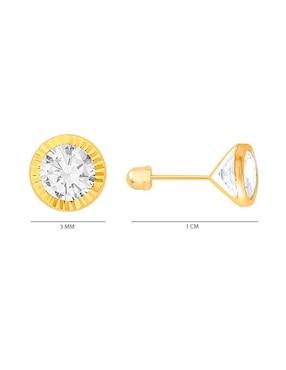Broqueles redondos Oro Angelus de oro con acabado brillante zirconia